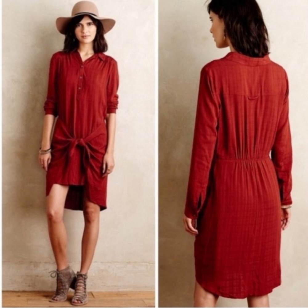 NWOT Maeve Bloomsbury Tie Shirt Dress size 12.